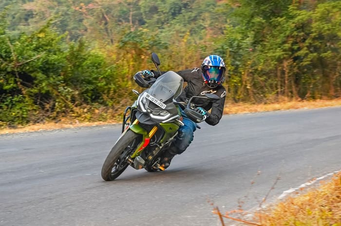 TVS Apache RTX cornering shot